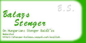 balazs stenger business card